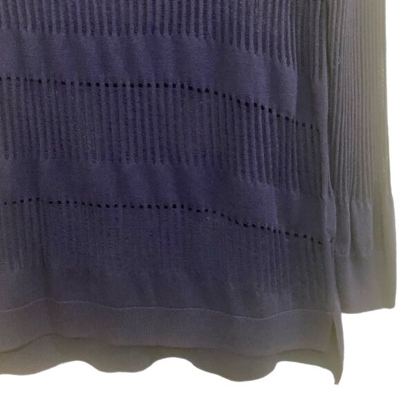 HALOGEN KNIT TOP WOMEN XLP NAVY BLUE ROUND NECKLINE SHEER LOOSE KNIT. - Picture 5 of 7